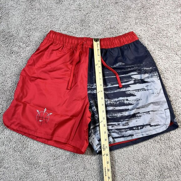 Nike Flow Summer Basketball Shorts Red Black Gray Men's Size Large - Picture 3 of 5